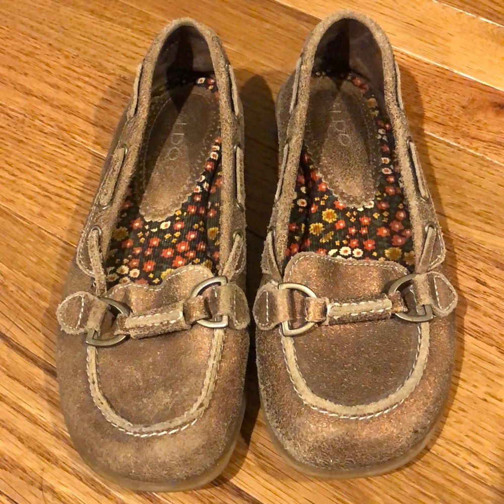 Aldo Bronze suede loafers